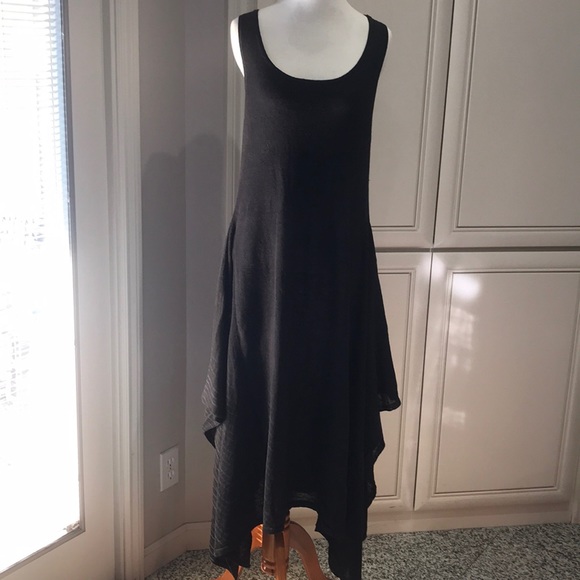 DKNY Asymmetric Dress, long, sleeveless, Small BLK - Picture 1 of 7